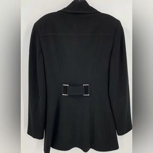 Bebe Womens Black Long Sleeve Pockets Double Breasted Button Pea Coat Size 6